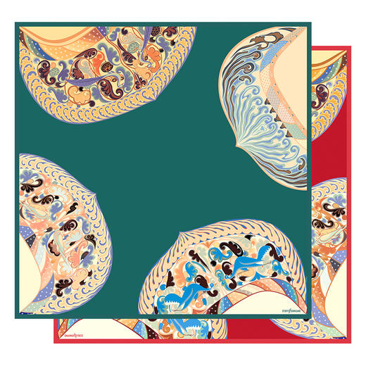 敦煌故事桑蚕丝印花送礼中国风女丝巾 商品图3