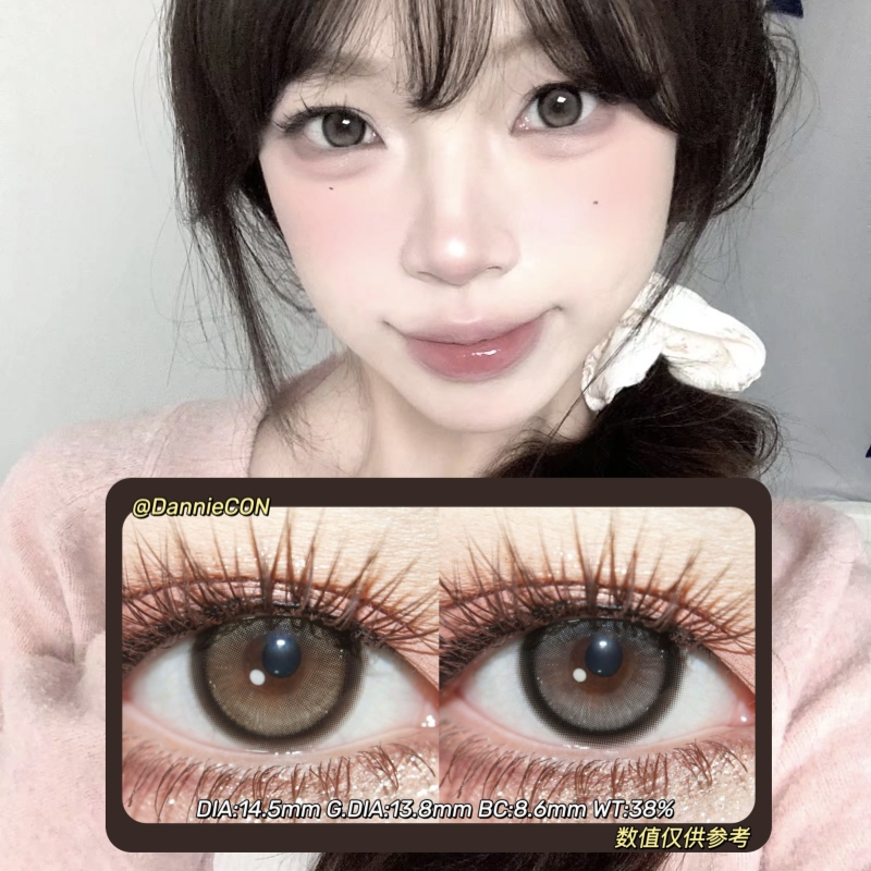 DORAGINA半年抛·柔金茶棕&迷路月光·14.5mm(着色参考13.8mm) 0-1000度(无525/575) 韩产进口·(建议佩戴3-4个月左右更换)