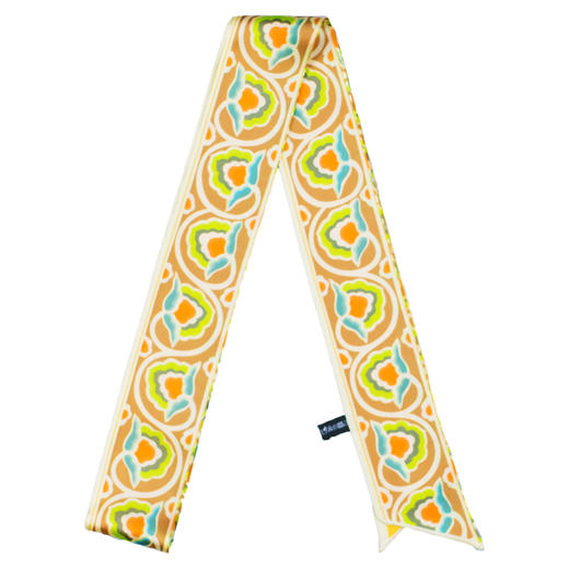 敦煌故事桑蚕丝春秋印花送礼中国风女领秀窄条丝巾 商品图4