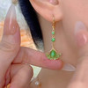 JU-DC-1312新款时尚气质绿色耳环小众设计银杏叶耳扣镶钻猫眼石耳坠耳饰 商品缩略图3
