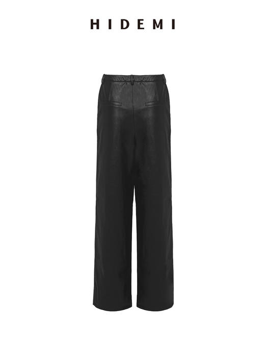 HIDEMI 超显瘦中腰款可再生蛋白皮环保皮阔腿裤皮裙 商品图7