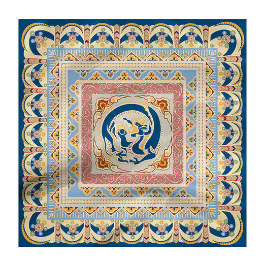 敦煌故事桑蚕丝印花送礼中国风女丝巾 商品图4