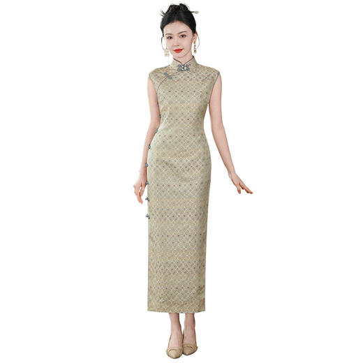 TZRY-新款爆款非遗宋锦真丝桑蚕丝旗袍高端夏季礼服日常气质优雅旗袍裙 商品图4