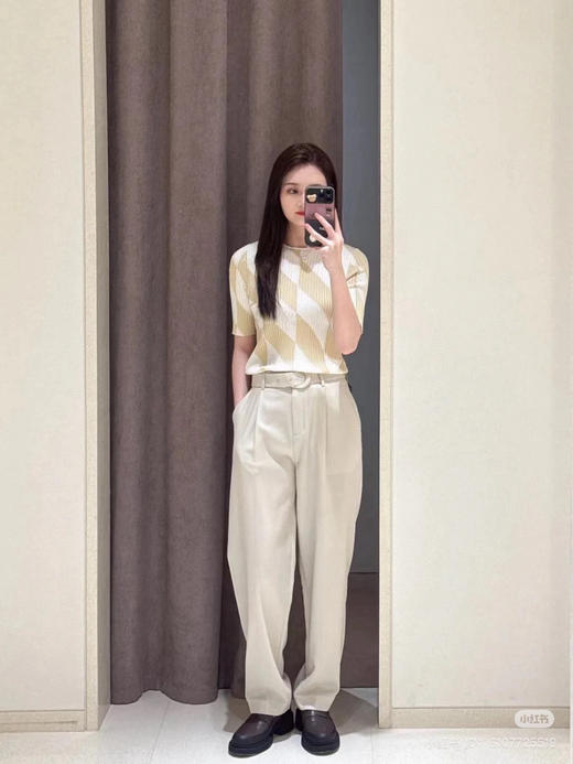 413-5 独家圆正 小禾 7100款 丝羊绒 几何图形 中袖针织 商品图2