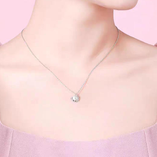JU-XL-001跨境新款珍珠贝壳轻奢气质满钻项链女式百搭锁骨链高级感吊坠 商品图3