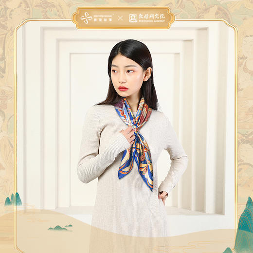 敦煌故事桑蚕丝印花送礼中国风女丝巾 商品图0