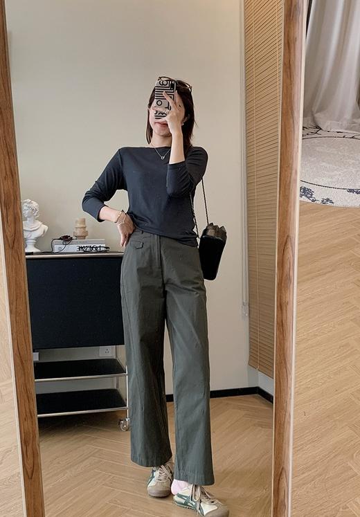 美食复古解构线密斜纹立体分割工装裤宽松微镰刀裤 商品图6