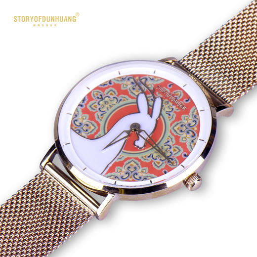 敦煌故事原创国潮腕表超薄大表盘九色鹿金属情侣手表 商品图0