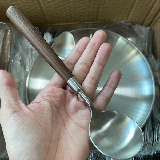 胡桃木柄304不锈钢勺子叉子 商品图2