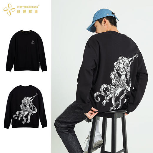 敦煌故事长袖t恤宽松版新棉时尚百搭夏青年 商品图2