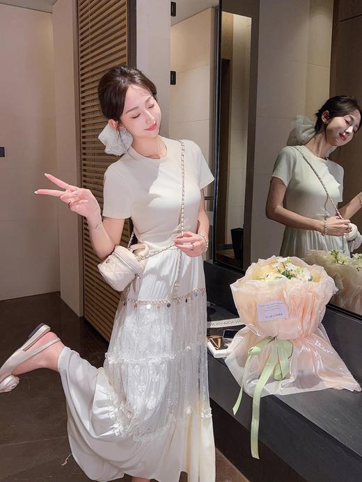 张心子【爱丽丝甜梦】夏款圆领品质显瘦气质连衣裙 U2503094 商品图2