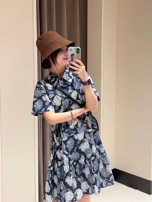 【高品质私服】【IC抗皱全棉印花布中长连衣裙】简约大方，展现出于练与优雅的气质G1314-CC【无标出货 介意慎拍】 商品图7