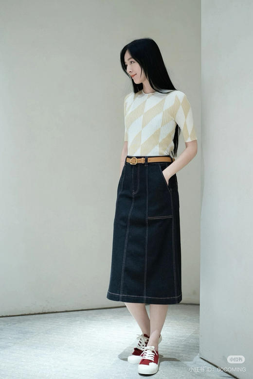 413-5 独家圆正 小禾 7100款 丝羊绒 几何图形 中袖针织 商品图7