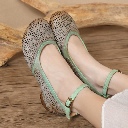手工复古单鞋，国风镂空低跟女鞋BC-022-19 商品图2