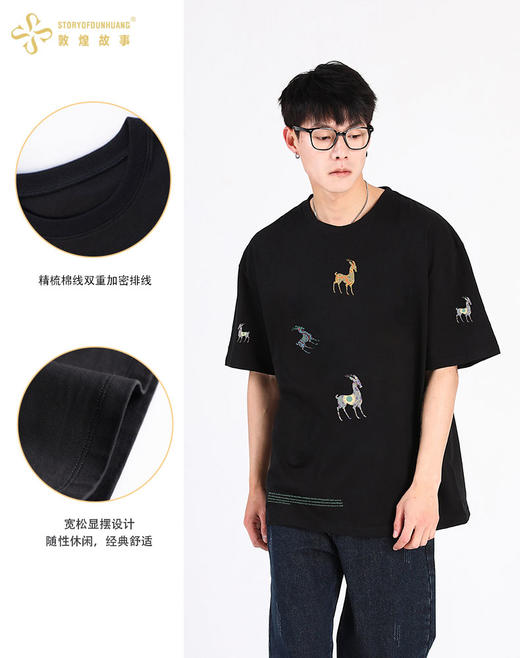 敦煌故事短袖t恤宽松版新棉时尚百搭夏青年 商品图1