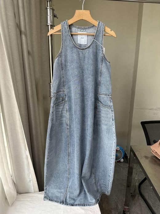 贝壳三 松弛感圆领无袖牛仔背带裙宽松廓形版背心连衣裙C041318 商品图3