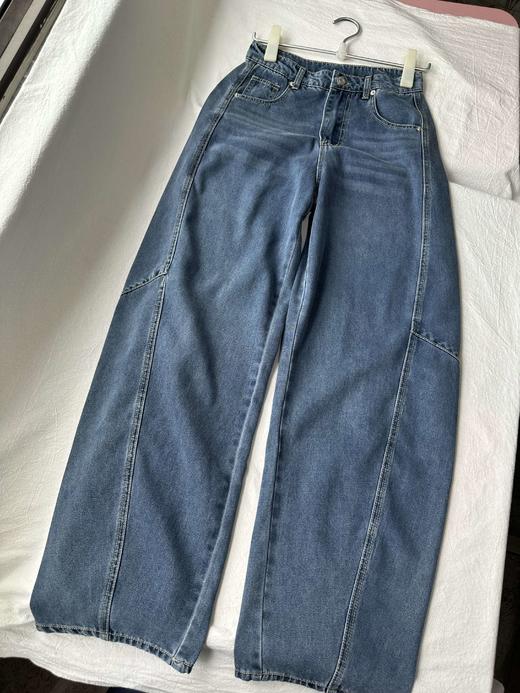 贝壳三 高腰拼接复古女休闲宽松香蕉裤水洗拖地天丝牛仔裤C041320 商品图11