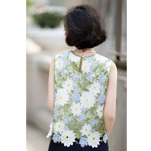 西子/花仙子桑蚕丝立体花卉镂空刺绣背心/DDBH1138 商品图2