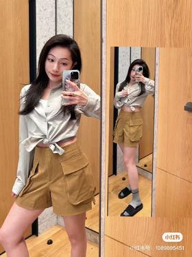 清仓   100斤内！！原单货！可以随便对比专柜的！！独家！lulu女士Relaxed-fit 系列 超高腰工装短裤