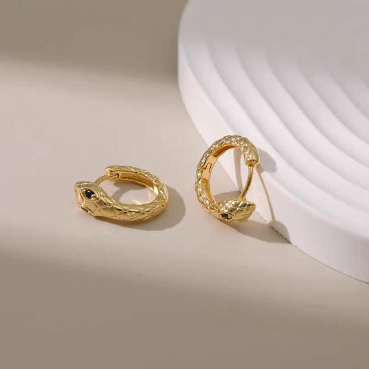 JU-CD-008轻奢蛇形耳扣耳骨夹小众高级感个性男女通用小蛇耳环欧美气质耳饰 商品图3