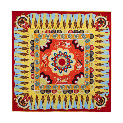 敦煌故事桑蚕丝印花送礼中国风女丝巾 商品图4