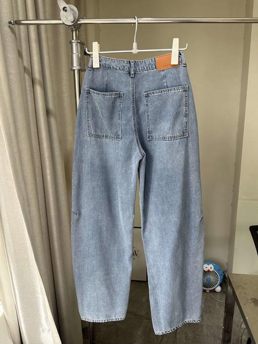 贝壳三 高腰拼接复古女休闲宽松香蕉裤水洗拖地天丝牛仔裤C041320 商品图8