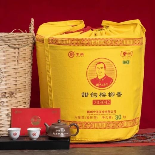 中粮-中茶2023年中茶广西梧州窖藏六堡茶黑茶谢大师作-甜韵槟榔香30KG箩装/原产地直发 商品图0