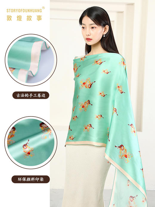 敦煌故事桑蚕丝春秋印花送礼中国风女丝巾 商品图1