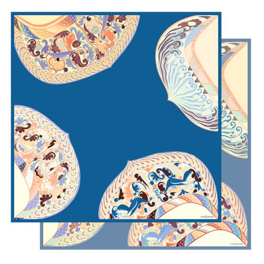 敦煌故事桑蚕丝印花送礼中国风女丝巾 商品图4