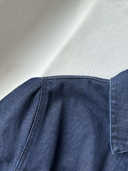 贝壳三 牛仔单排扣翻领收腰连衣裙气质通勤短袖A字裙C041319 商品图5