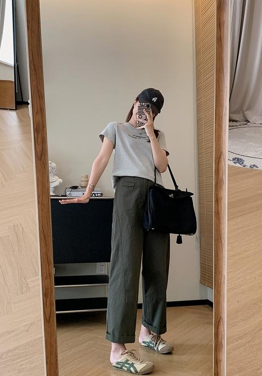 美食复古解构线密斜纹立体分割工装裤宽松微镰刀裤 商品图2