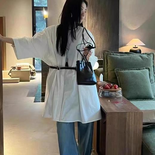 【高品质私服】【MC简白棉卷袖廓形腰带衬衫连衣裙】兼顾日常实穿性与品质感G1289-CC【无标出货 介意慎拍】 商品图3