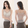 新款性感蕾丝缎面吊带背心时尚百搭一体式固定杯内衣高级感美背女 商品缩略图1