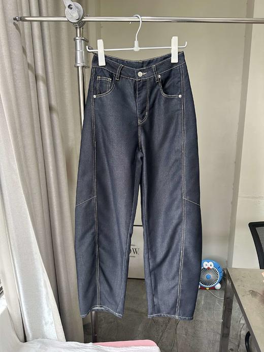 贝壳三 高腰拼接复古女休闲宽松香蕉裤水洗拖地天丝牛仔裤C041320 商品图2