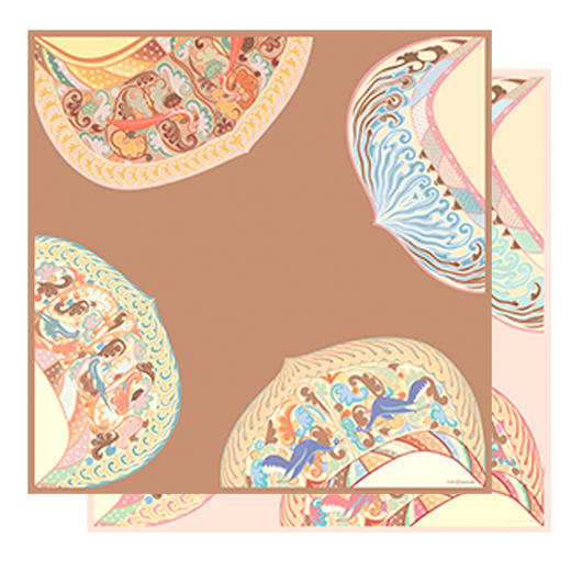 敦煌故事桑蚕丝印花送礼中国风女丝巾 商品图6