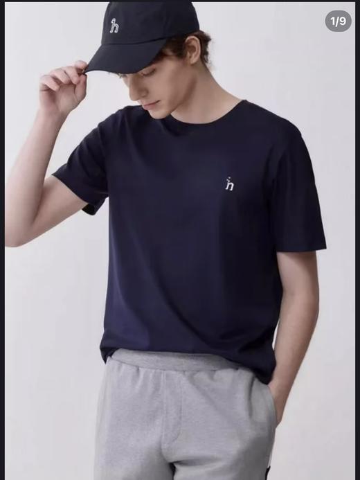 付款减库存！ 保真正品，迪尚订单，手感无敌Hazzys哈吉斯 皇冠狗男士长绒棉短袖T恤休闲小LOGO纯棉短䄂T恤衫 商品图1