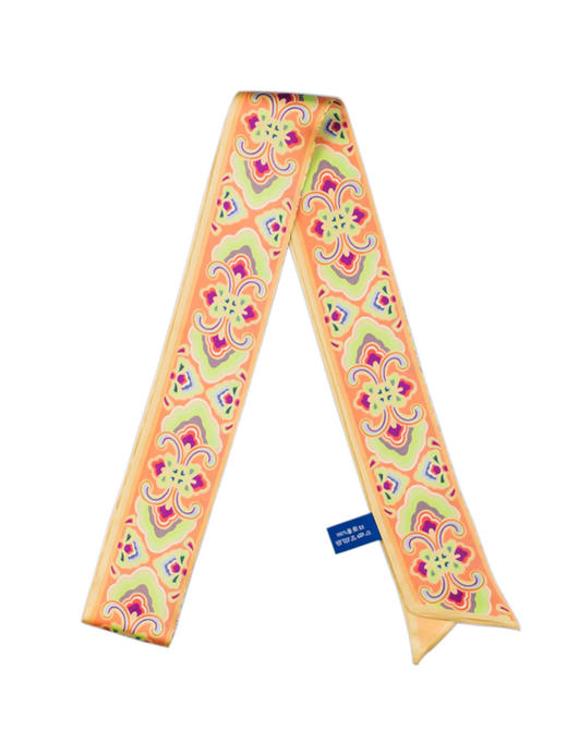 敦煌故事桑蚕丝春秋印花送礼中国风女领秀窄条丝巾 商品图3