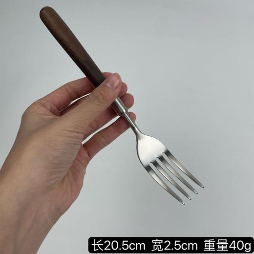 胡桃木柄304不锈钢勺子叉子 商品图7