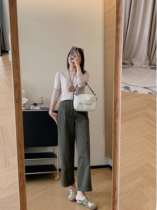 美食复古解构线密斜纹立体分割工装裤宽松微镰刀裤 商品图3