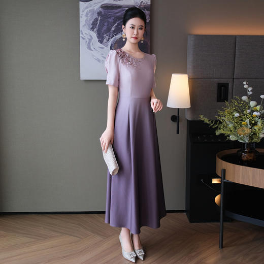 DNO-5CF5127夏季御姐风气质名媛女装钉珠短袖圆领 商品图3