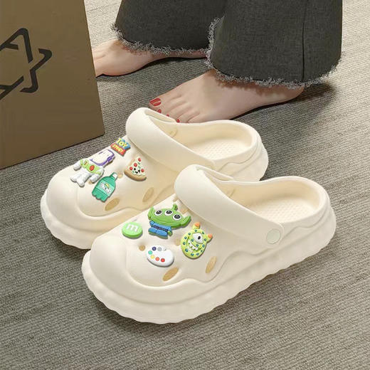 【一鞋两穿敲方便】新款洞洞鞋女外穿厚底可爱学生网红居家防滑软底沙滩包头凉拖鞋女。ry 商品图4