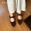 RIMRIM塑型马皮鞋法式复古圆头浅口羊反绒舒适奶奶鞋手工秋季女2430 商品缩略图1