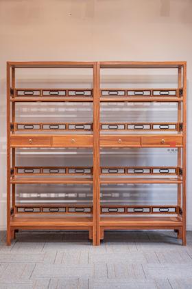 红桥红  家具严选  缅甸花梨（大果紫檀）【196嵌紫光檀椭圆卡子花 书架】