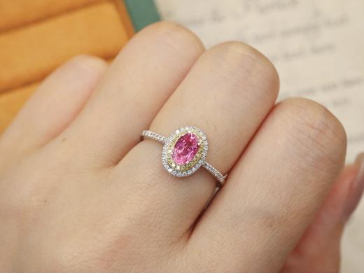 0.7ct刻面帕帕拉恰蓝宝石戒指 商品图3