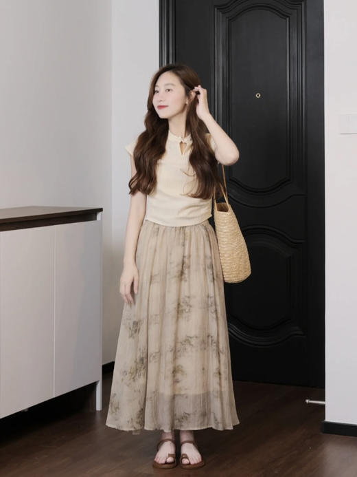 【百图lulu定制】【杏花上衣】收腰 短款 国风盘扣 飞飞袖 短袖上衣 商品图8