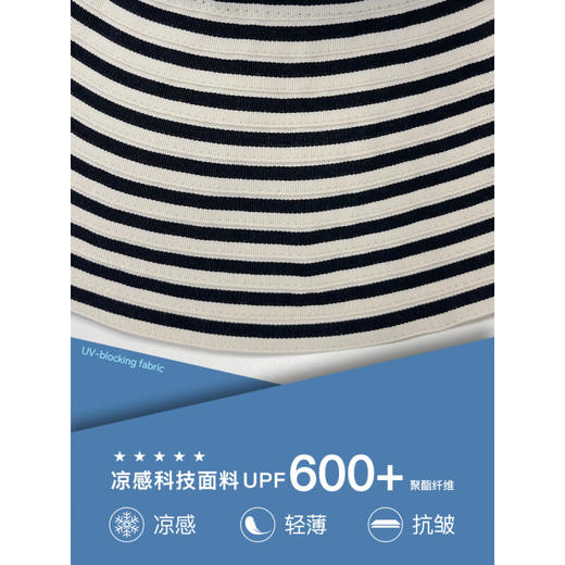 【分仓直发包邮】zauo防晒遮阳帽织带版黑条纹ZA.MZ.01.24.X2.00008 商品图2