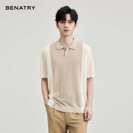 贝纳川竹节麻翻领短袖T恤ECF127004 商品图6