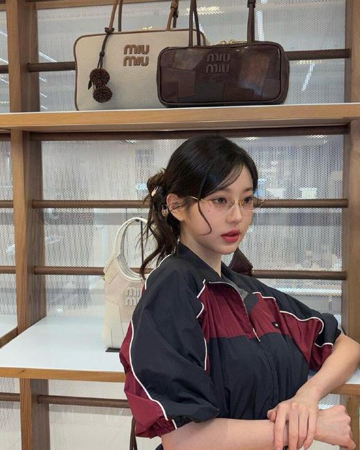 MIUMIU缪缪字母镜腿金属无框张元英ins款复古椭圆形时尚太阳镜（JH） 商品图2