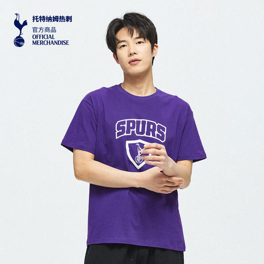 【官方正版】托特纳姆热刺俱乐部 | 紫色复古队徽T恤植绒印花球迷潮流 商品图3