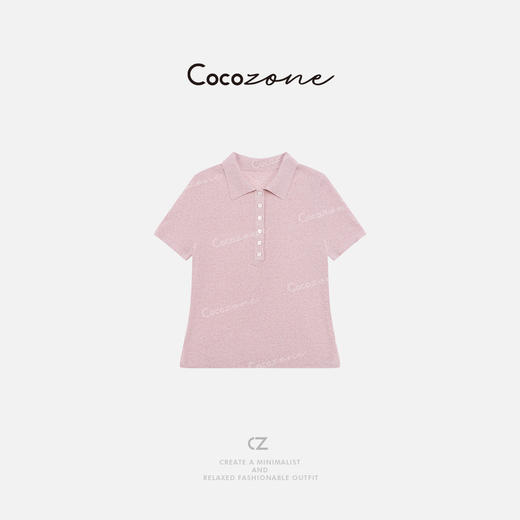 COCO ZONE 刘一一【亚麻】POLO针织衫显瘦气质毛织上衣CD1A0647 商品图0